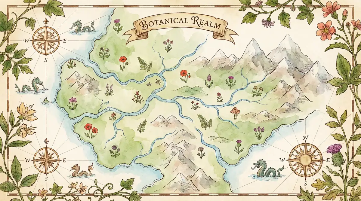 寻花地图水彩背景 - 小宝探花